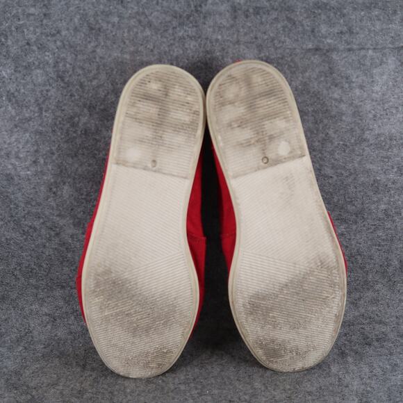 Soda Shoes Womens 8 Slip On Loafer Flats Casual Red Canvas Comfort Round Toe - Picture 9 of 10